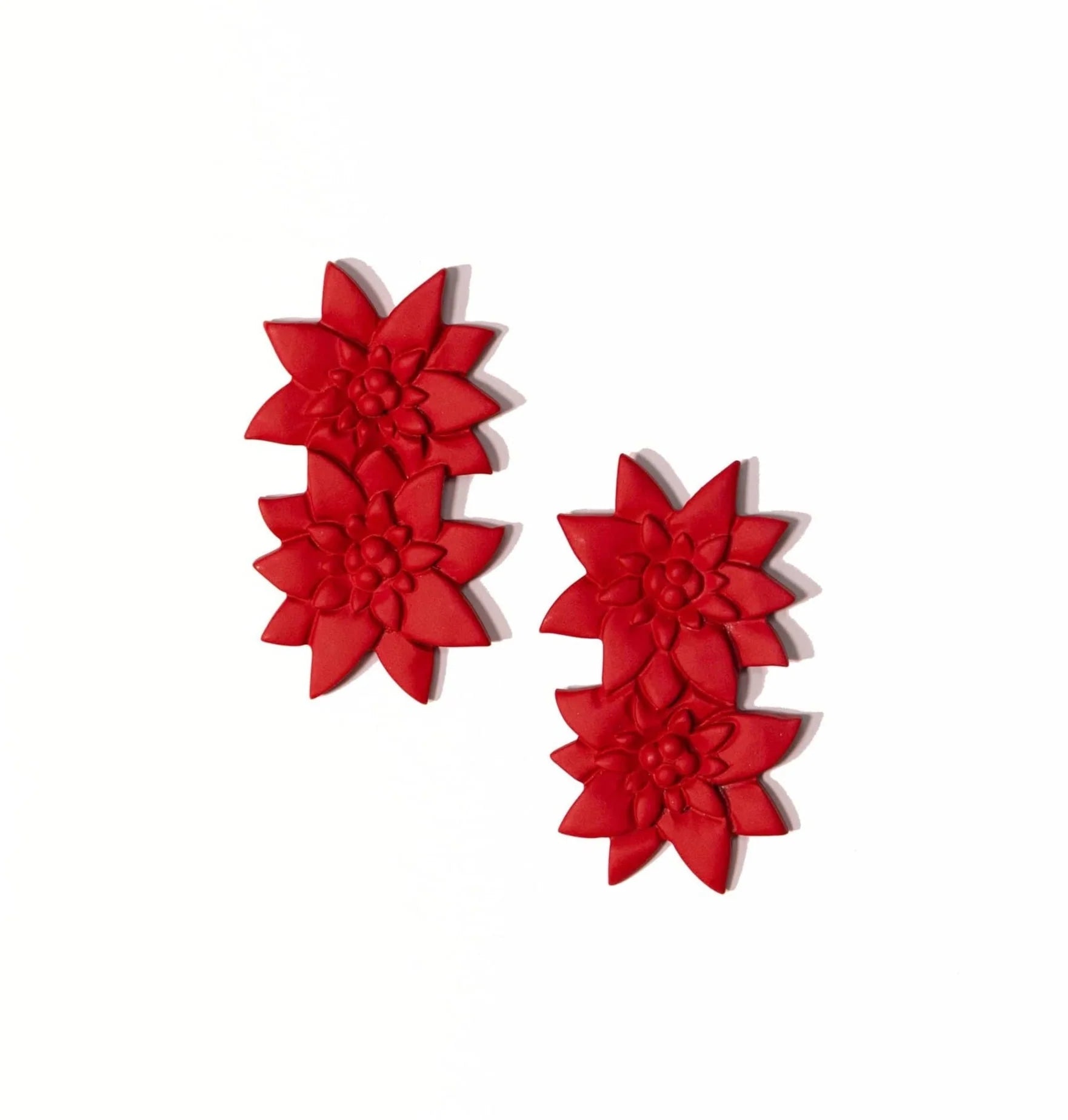 Painted Poinsettia Earrings Sunshine Tienda