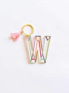"W" Acrylic Initial Keychain