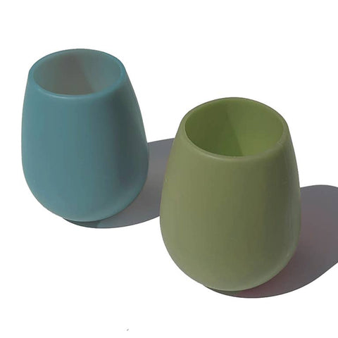 Olive Green and Navy/Ink Blue Fegg Unbreakable Silicone Tumblers
