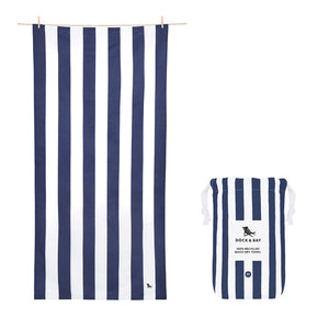 Dock & Bay Kids Towel- Navy Stripe (Medium)