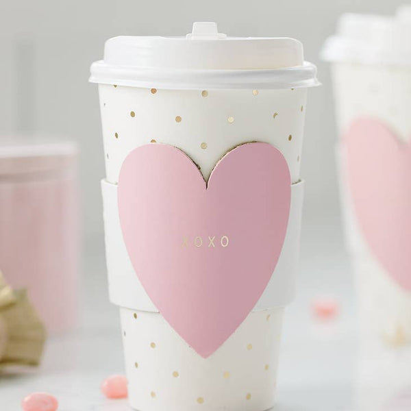 Pink XOXO Heart Cozy To-Go Cups (8)
