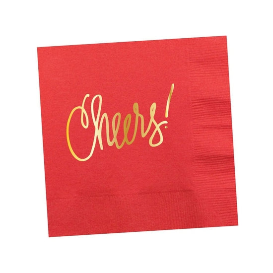 Cheers! Cocktail Napkins - Coral/Orange