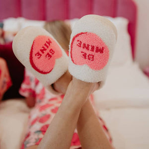 Be Mine Candy Valentine's Sherpa Slippers
