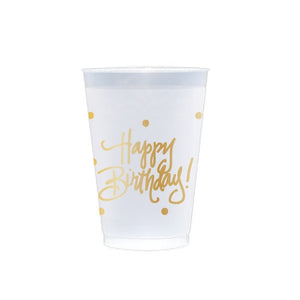 Happy Birthday Frosted Plastic Cups Set (10)