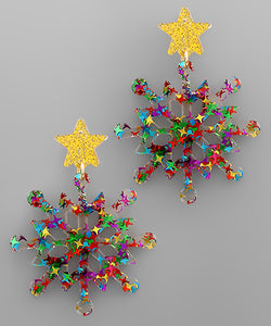 Multi Colored Star and Snowflake Earrings