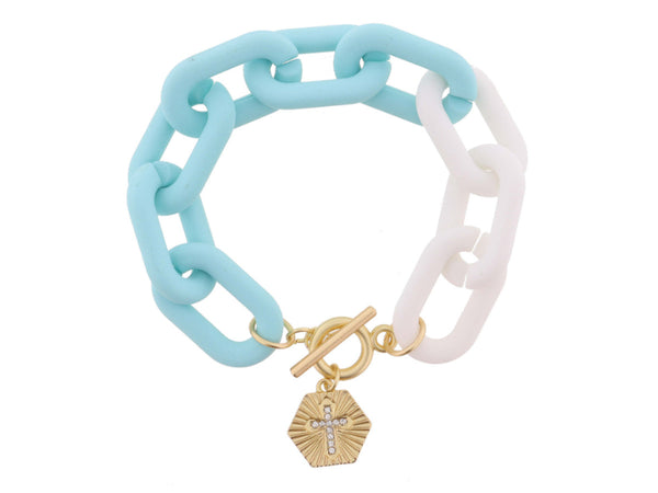 Chunky Links with Gold Toggle Bracelet Jane Marie