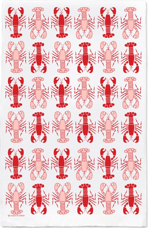 Lobsters Coast and Cotton Tea Towel