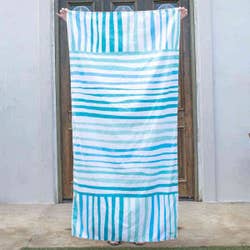 Barbados Stripe Beach Towel (teal, blue)