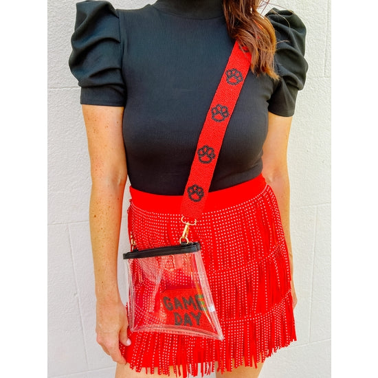 Star Beaded Bag Strap - Red and Black — The Horseshoe Crab