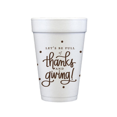 Thanks and Giving Foam Cup Set (set of 12)