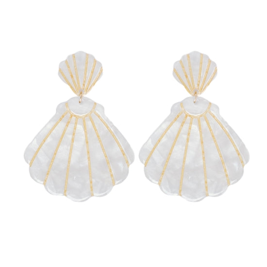 White Tortoise Shell Earrings