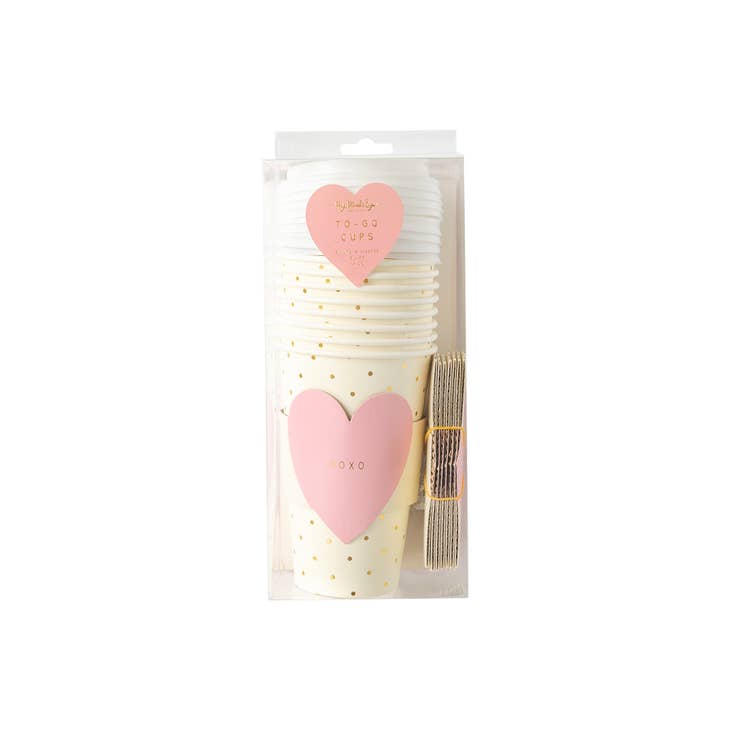 Pink XOXO Heart Cozy To-Go Cups (8)