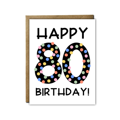 80 Happy Birthday Card