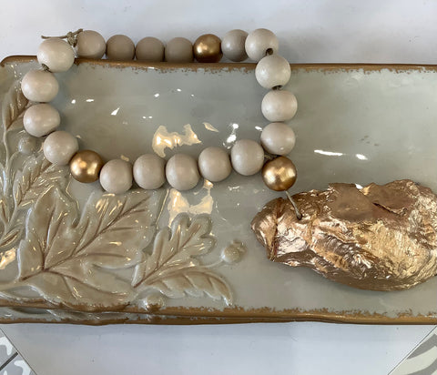 Gold Oyster Shell Blessing Beads