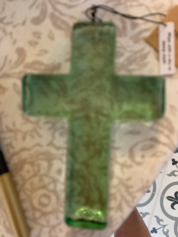 Glass green cross