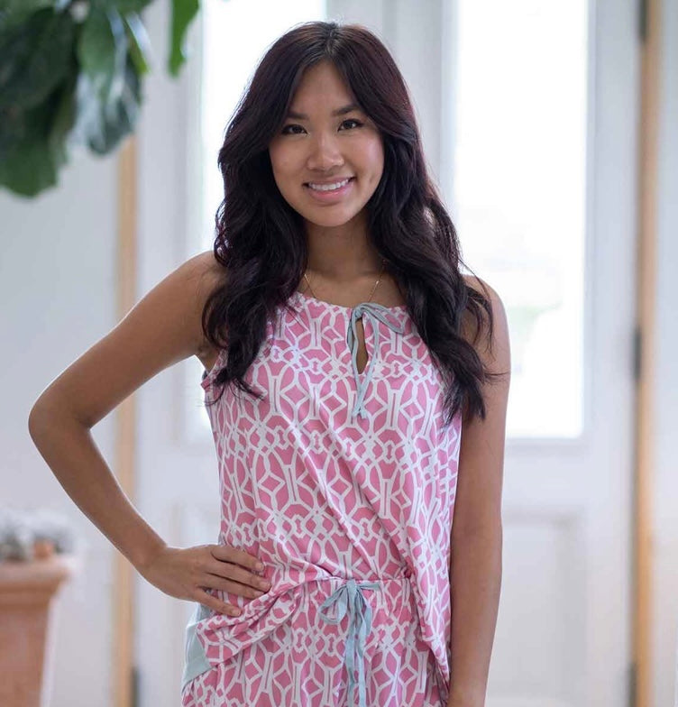 Large Pink Trellis Sleep Cami