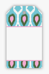 Blue/Pink Ikat Gift Tags