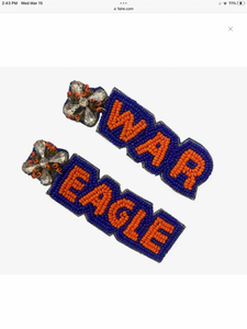 Jeweled/Beaded War Eagle Earrings