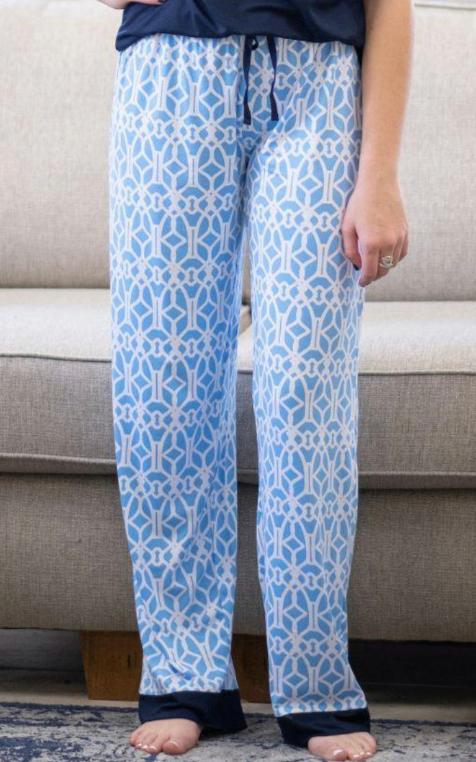 XL Trellis Sleep Pants blue/white/navy