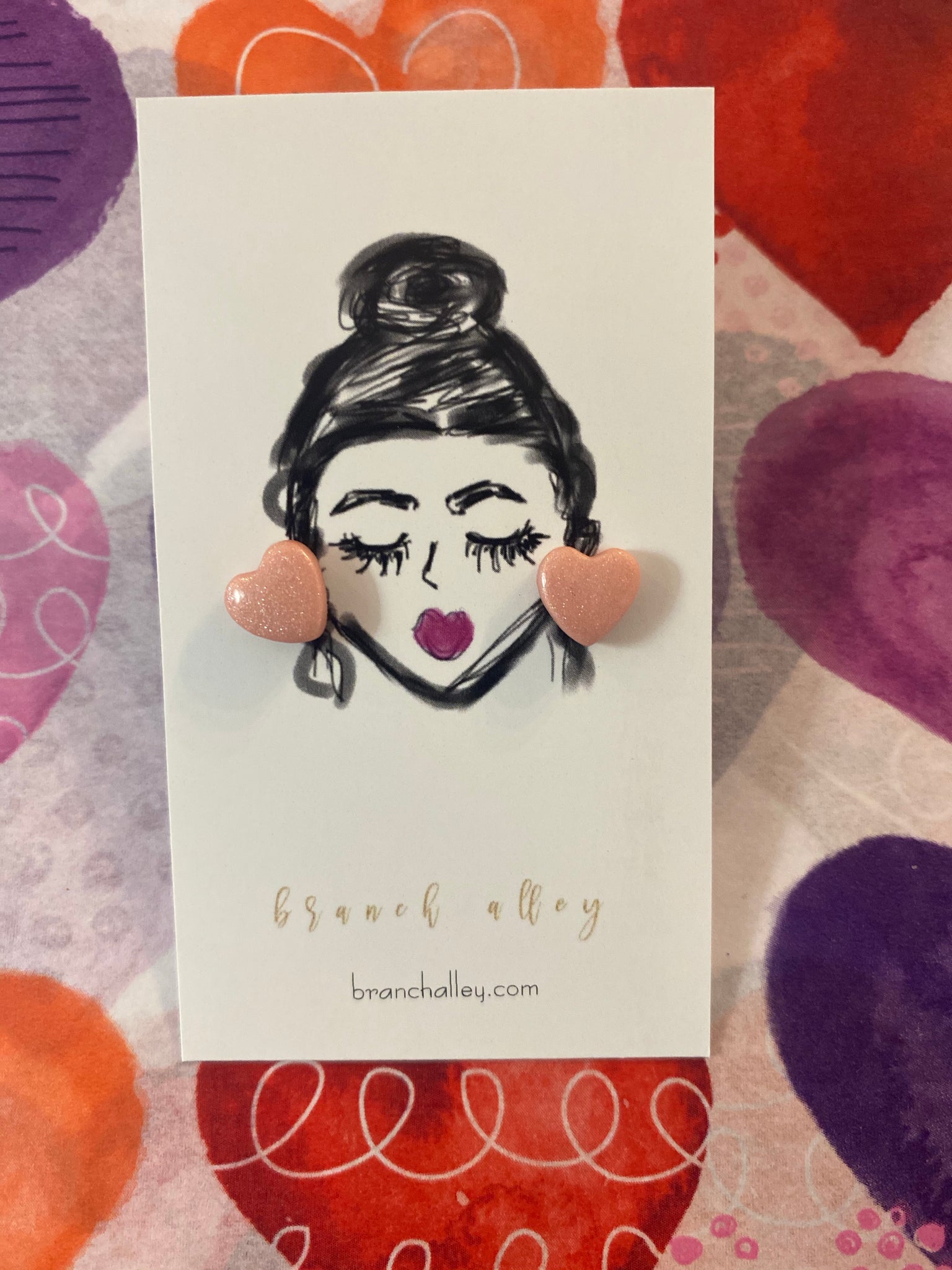 Light Pink Mini Heart Stud earrings