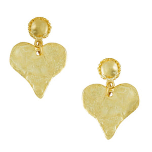 Susan Shaw Gold Heart and Beaded Top Earrings (1372)