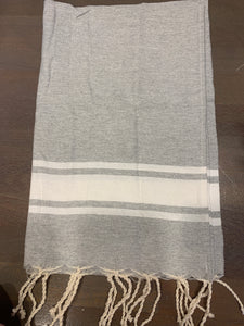 Turkish dish towel light gray with white stripe