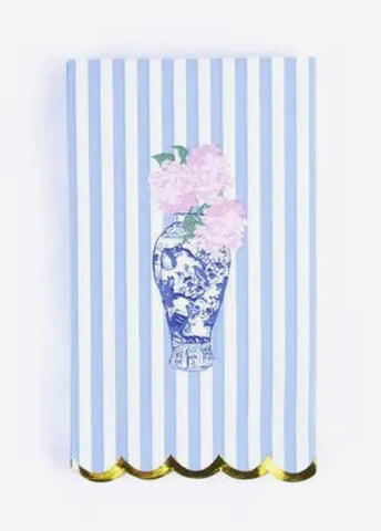 Blue Stripe Ginger Jar Paper Guest Towels