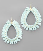 Mint Raffia Teardrop Earrings