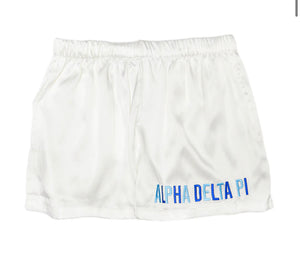 Lrg Alpha Delta Pi Embroidered Satin