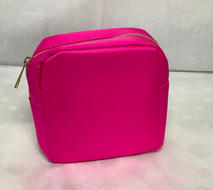 Mini Hot Pink Nylon Cosmetic Bag