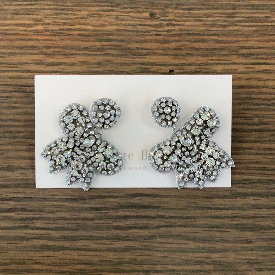 Rhinestone bow earrings