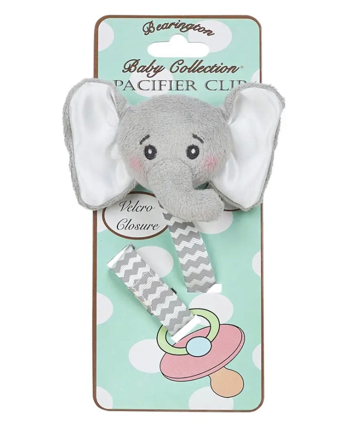 Gray Elephant Pacifier Clip