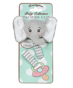 Gray Elephant Pacifier Clip