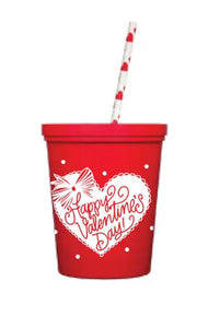 Red Valentine’s Day kids cups