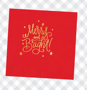 Merry and Bright Red Cocktail Napkins