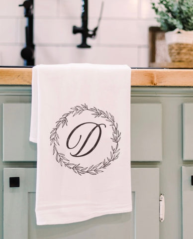 Monogram Tea Towel- Letter “D”