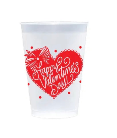Happy Valentine’s Day Frosted Plastic Cups (Set of 12)