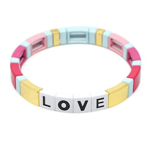 LOVE Enamel Tile Bracelet