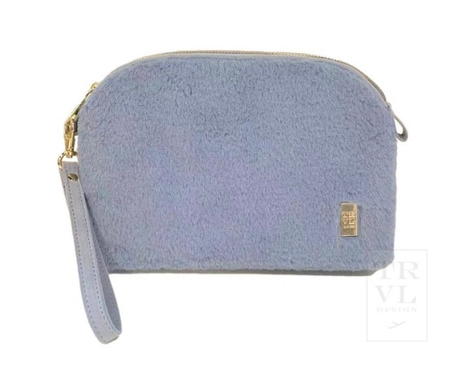 TRVL Luxe Dome Clutch-Faux Fur Dusk Bleu