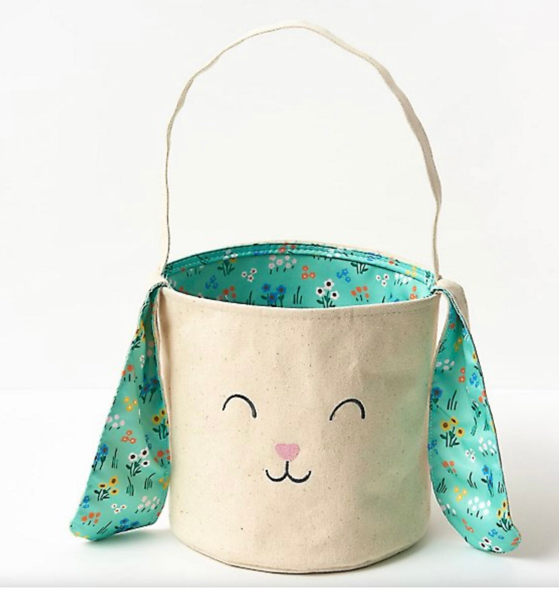 Floral Canvas Bunny Basket