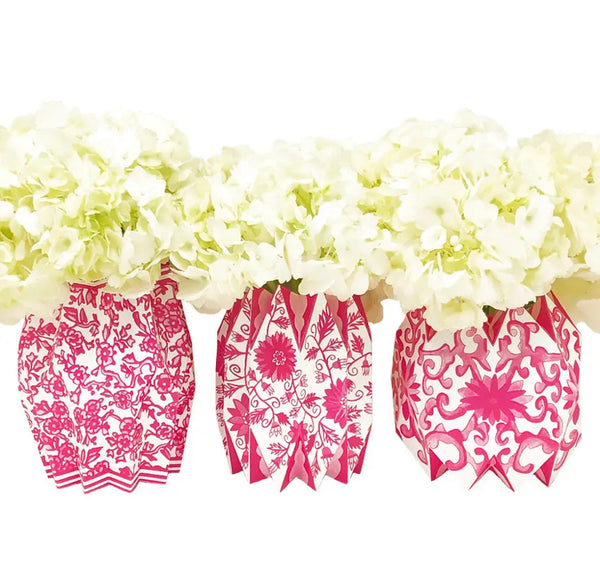 Pink Chinoiserie Paper Vase Wraps