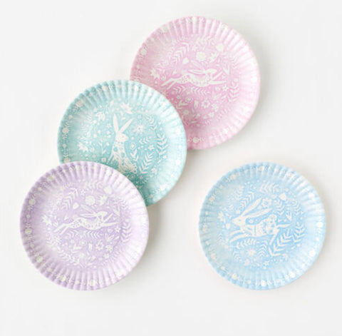 Pastel Melamine Bunny Plates-Set of 4