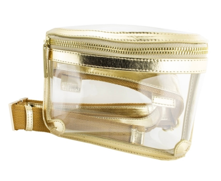 Clear with Gold Accents Belt Bag