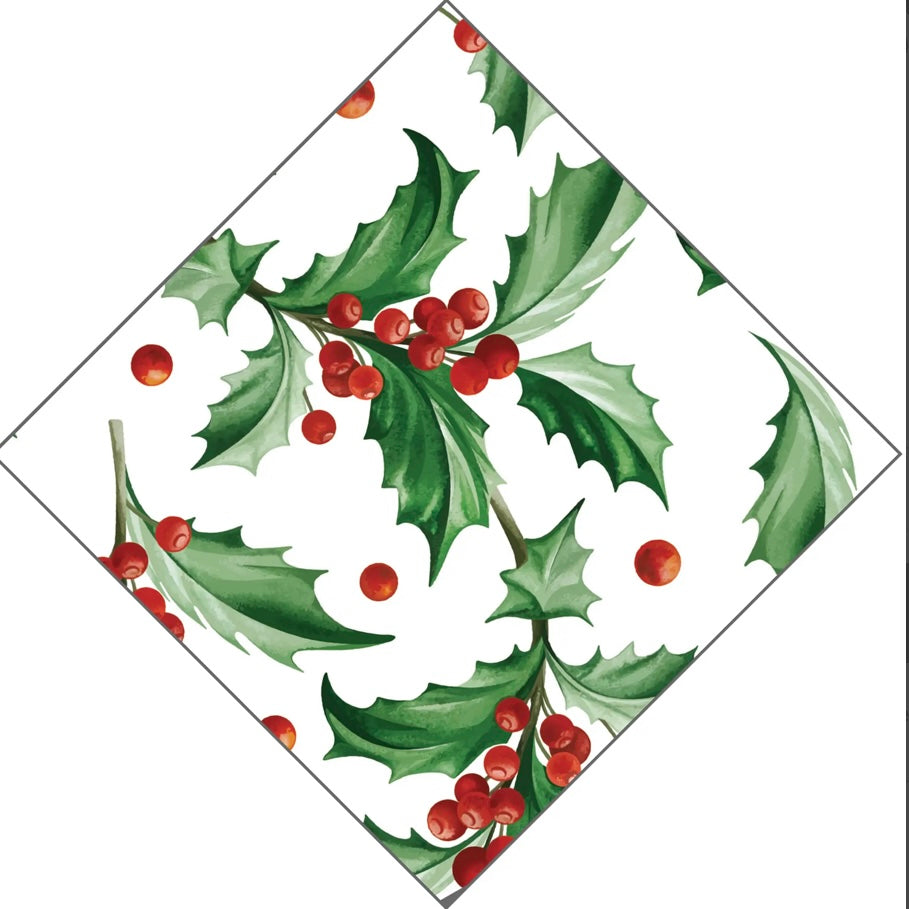 Holly Cocktail Napkins