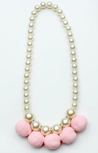 Light Pink Pom-Pom Pearl Necklace