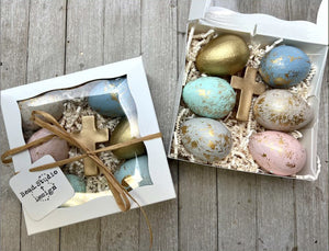Speckled Easter Eggs with Cross