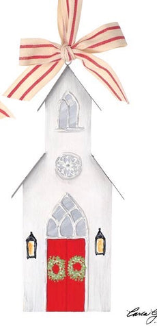 Big red door church ornament