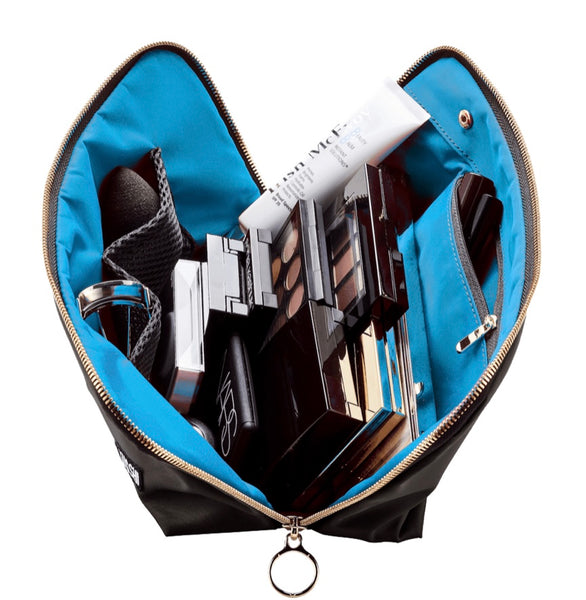 Kusshi Vacationer Makeup Bag-Black/Teal