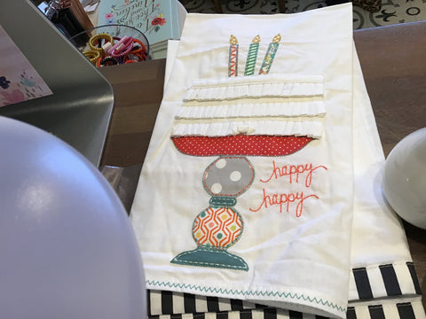 Happy Happy tea towel
