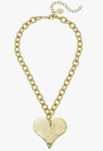 Susan Shaw Gold Heart Necklace (3431HG)
